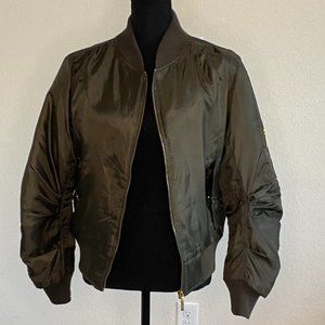 PrettyLittleThing Women's Bomber Jacket in Army Green (Rich Olive Green) - Small